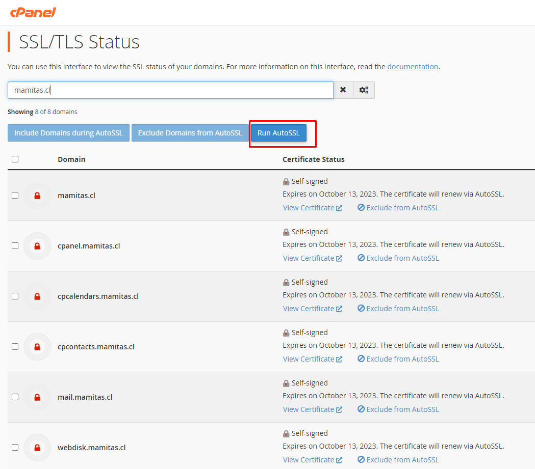 botón run autossl